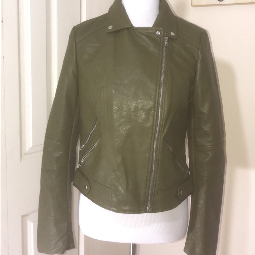 BRAND NEW! Zara motorcycle faux leather jacket